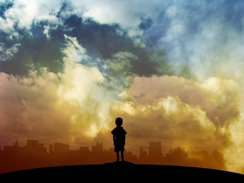 Silhouette of Child — Yellow