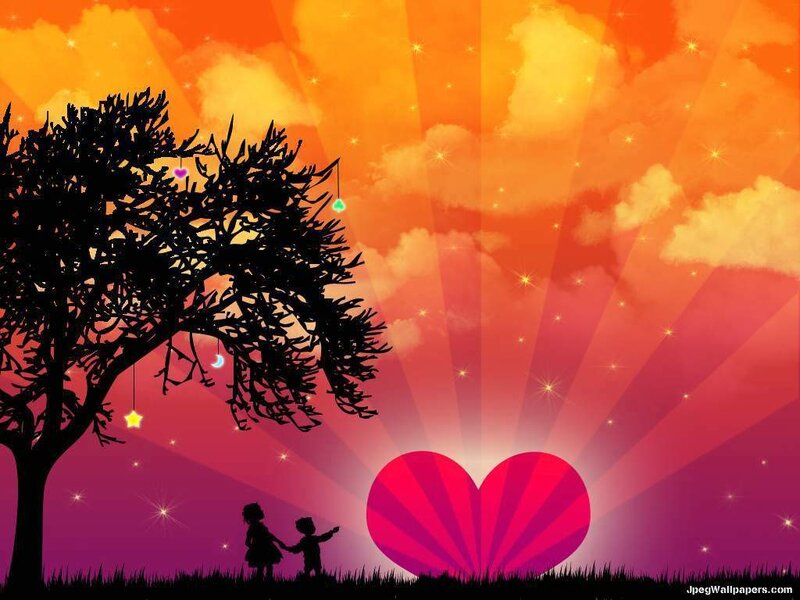 Silhouette of Children Holding Hands