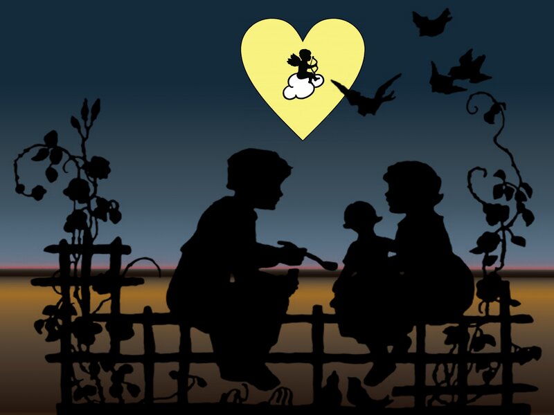 Silhouette of Children