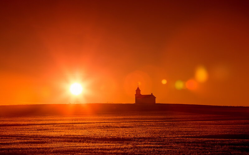 Silhouette of Church — Orange