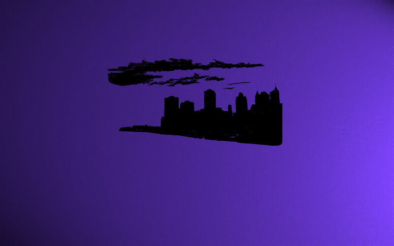 silhouette of city skyline