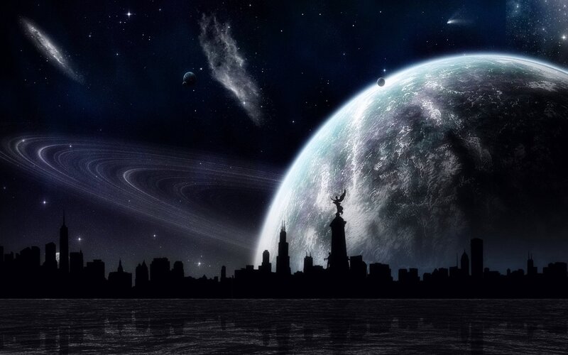Silhouette of City Skyline — Black