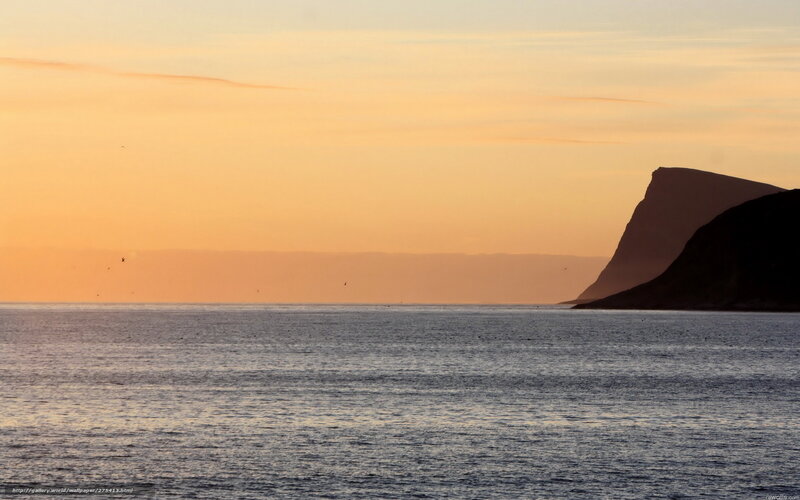 Silhouette of Cliff at Sunset — Orange