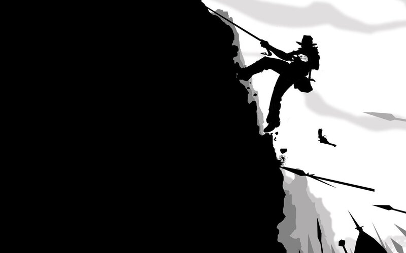 Silhouette of Climber — Black