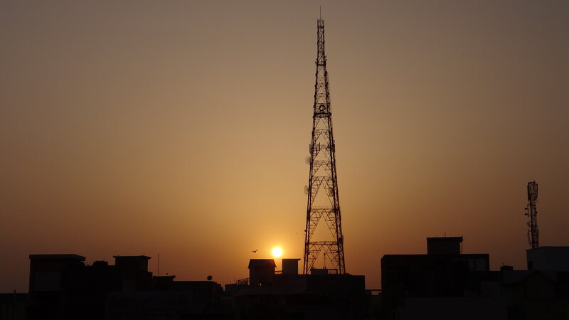 Silhouette of Communication Tower