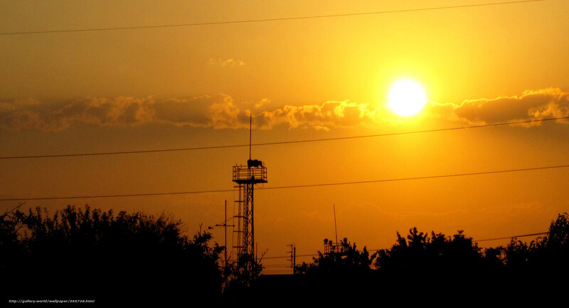 Silhouette of Communication Tower — Yellow