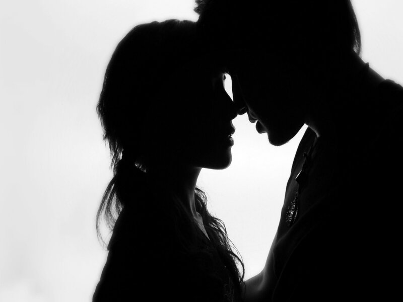 Silhouette of Couple — Black, Intimate