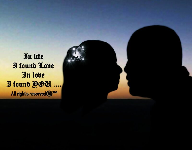 Silhouette of Couple — Blue, Romantic, Sunset