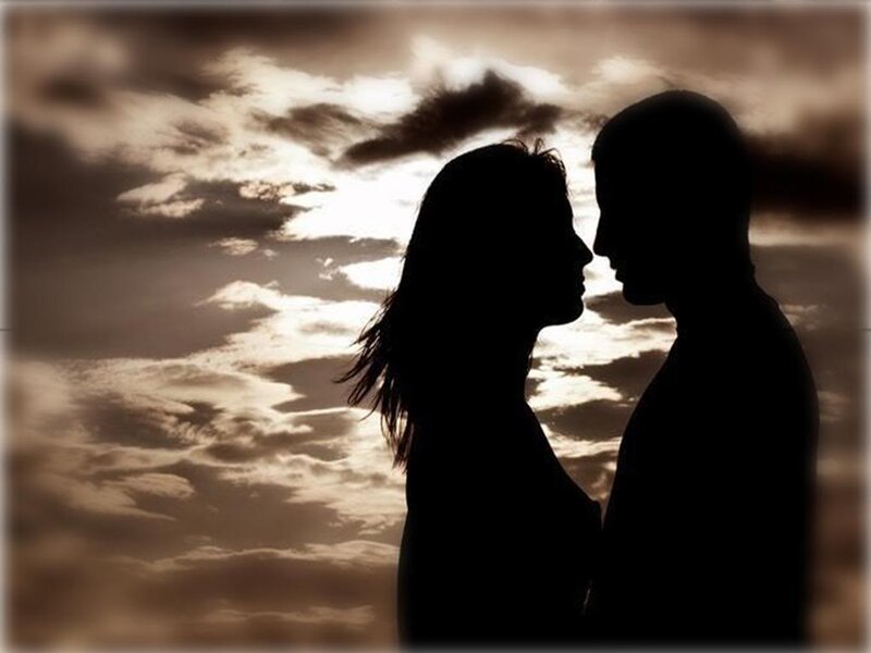 Silhouette of Couple — Brown