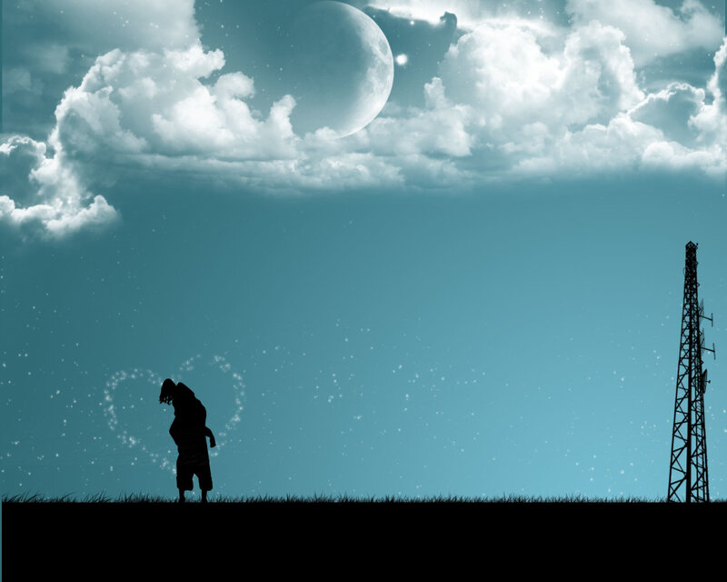 Silhouette of Couple Hugging