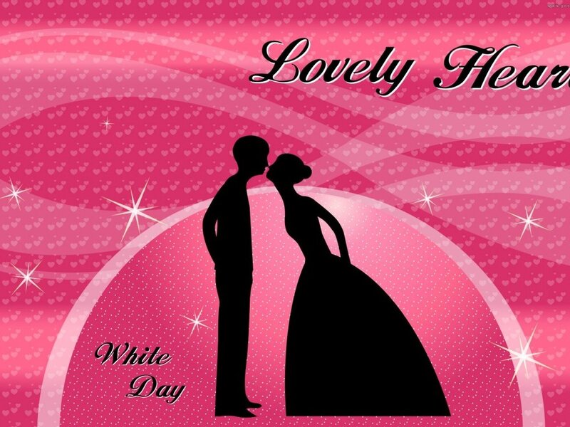 Silhouette of Couple Kissing — Pink