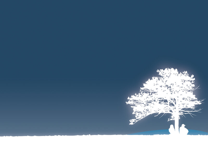 Silhouette of couple under tree