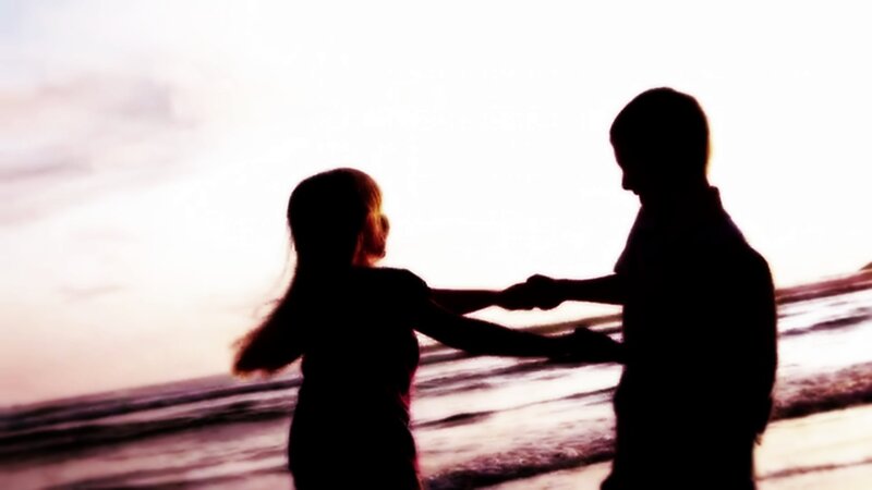 Silhouette of Couple — White