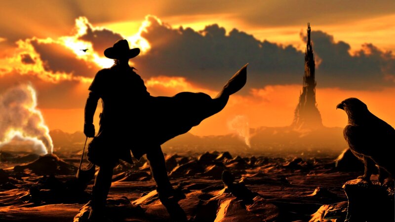 Silhouette of Cowboy — Orange, Dramatic