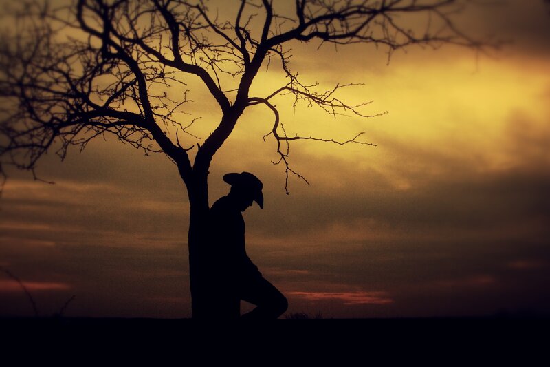 Silhouette of Cowboy