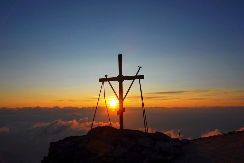 Silhouette of Cross — Blue