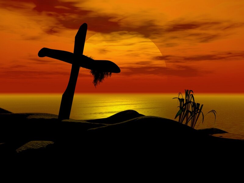 Silhouette of Cross — Orange, Dramatic