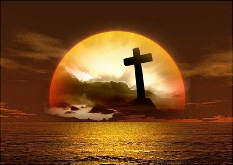 Silhouette of Cross — Orange