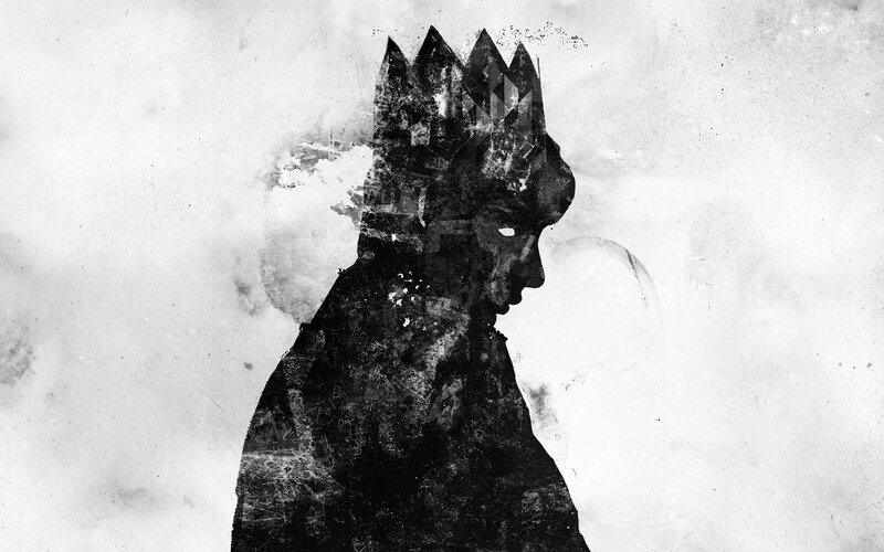 silhouette of crowned figure