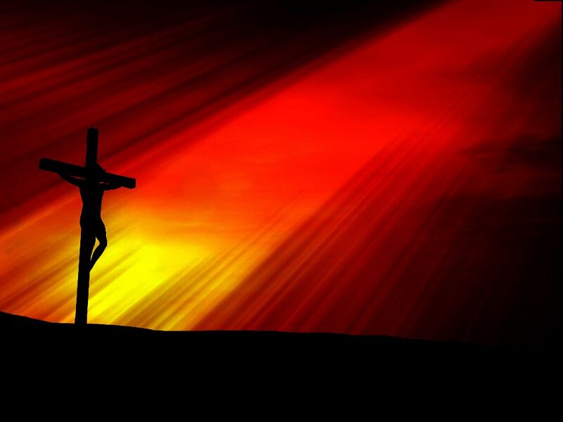 Silhouette of Crucifix — Red