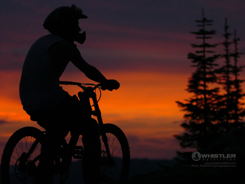 Silhouette of Cyclist — Orange
