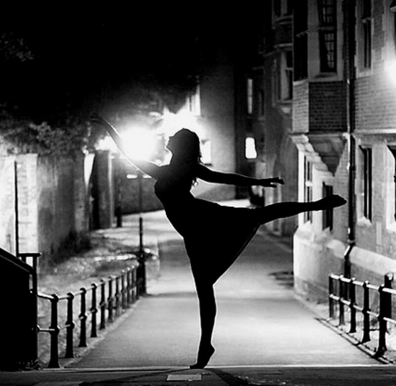Silhouette of Dancer — Black, Dramatic, Night