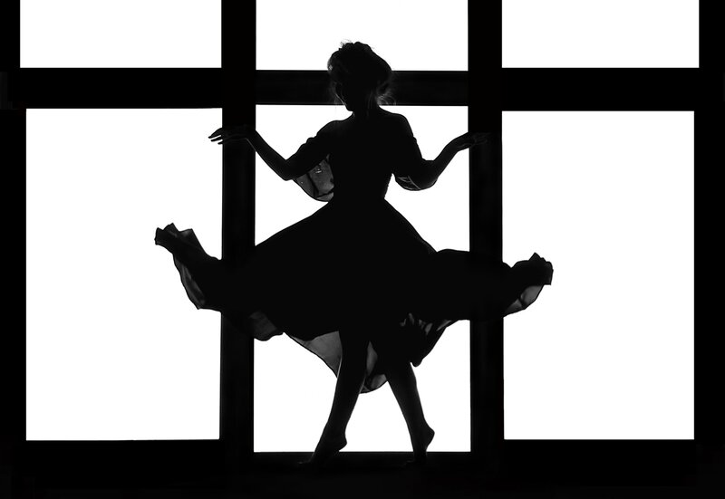 Silhouette of Dancer — Black, Dramatic