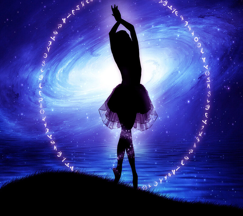 Silhouette of Dancer — Blue, Mystical