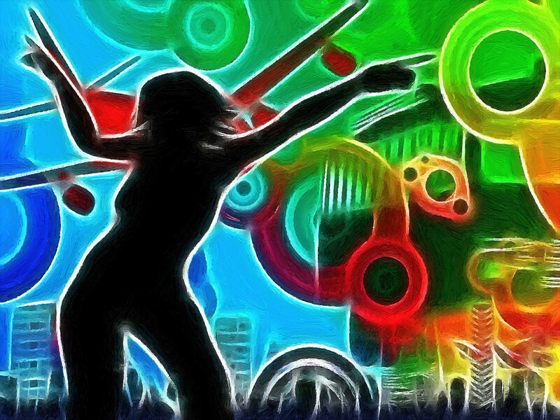 Silhouette of Dancer — Green, Energetic, Digital Art