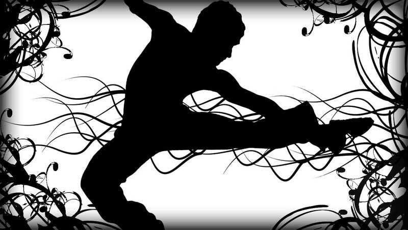 silhouette of dancer in motion