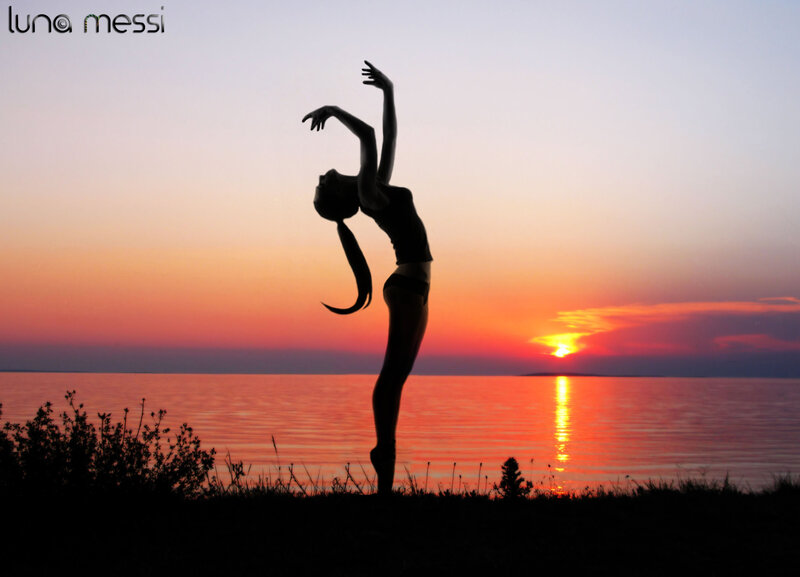 Silhouette of Dancer — Orange, Serene, Sunset