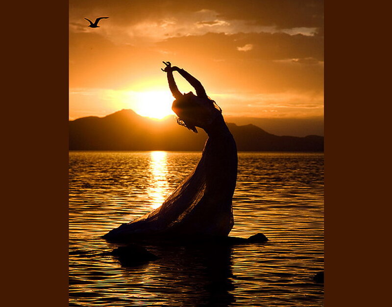 Silhouette of Dancer — Orange, Serene