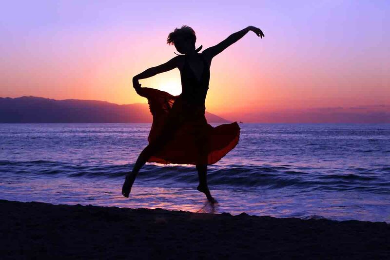 Silhouette of Dancer — Purple, Dramatic, Sunset