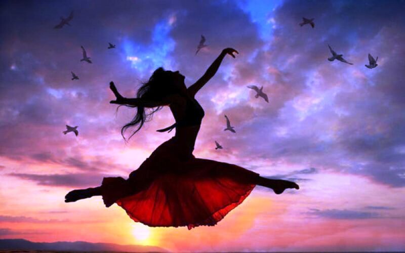 Silhouette of Dancer — Purple, Dramatic