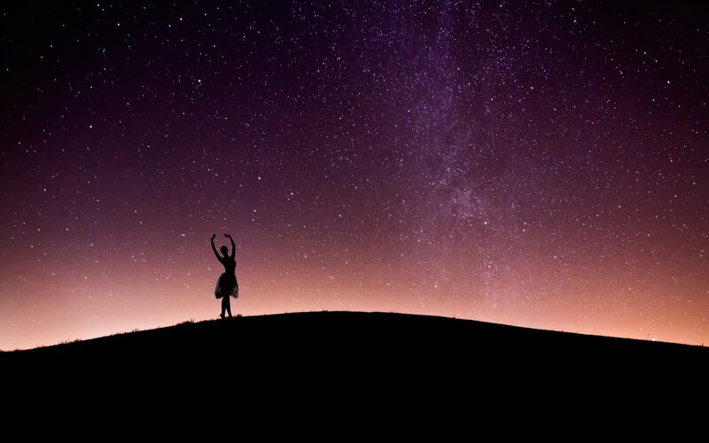 Silhouette of Dancer — Purple, Serene