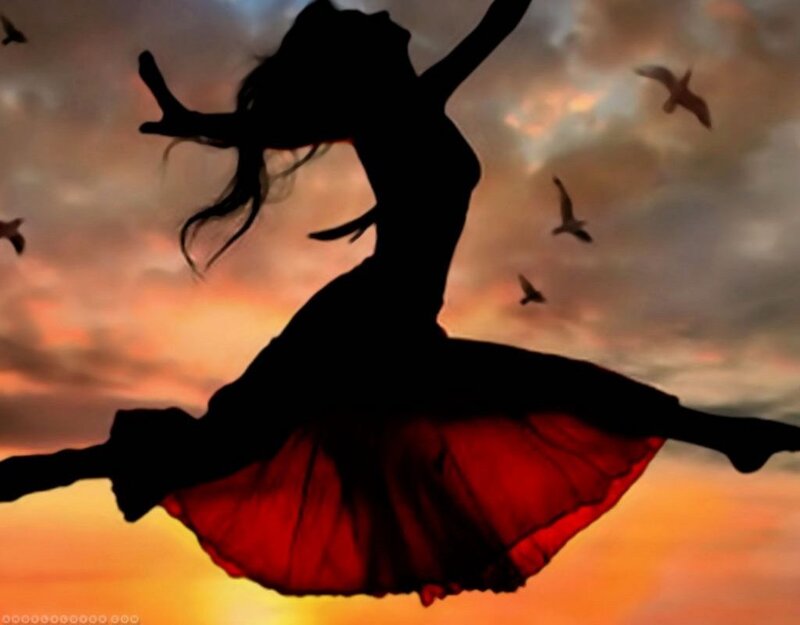 Silhouette of Dancer — Red, Dramatic