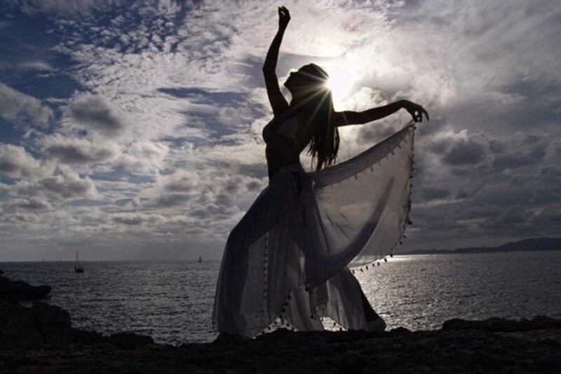 Silhouette of Dancer — White, Dramatic