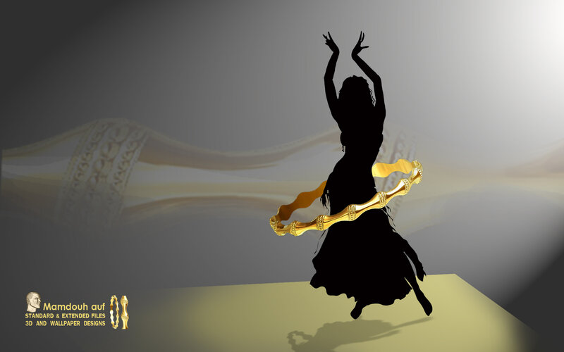 Silhouette of Dancer with Hula Hoop