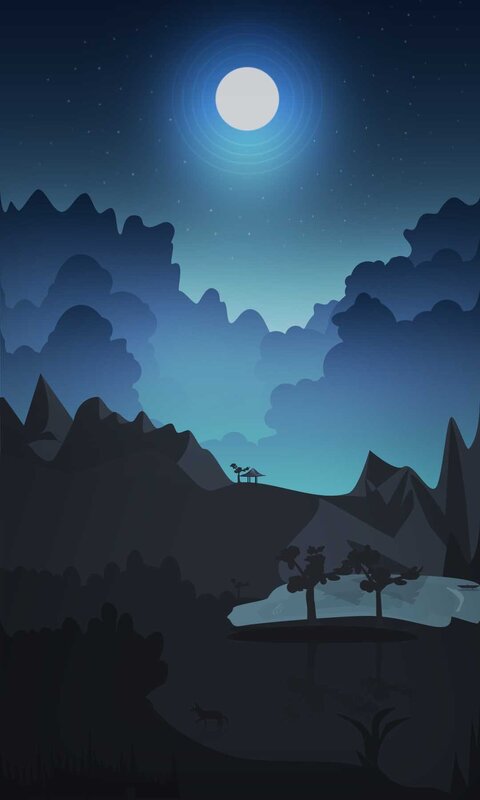 Silhouette of Deer in Forest