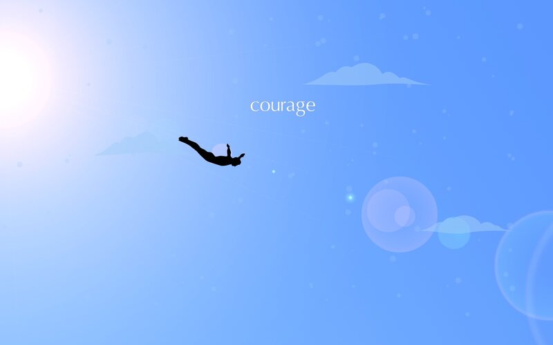 silhouette of diver in sky