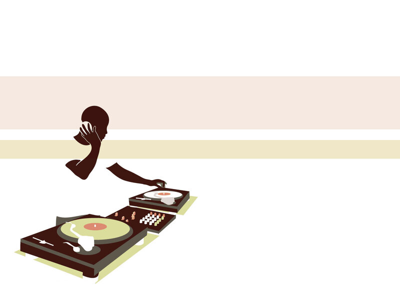 Silhouette of Dj at Turntables — Brown