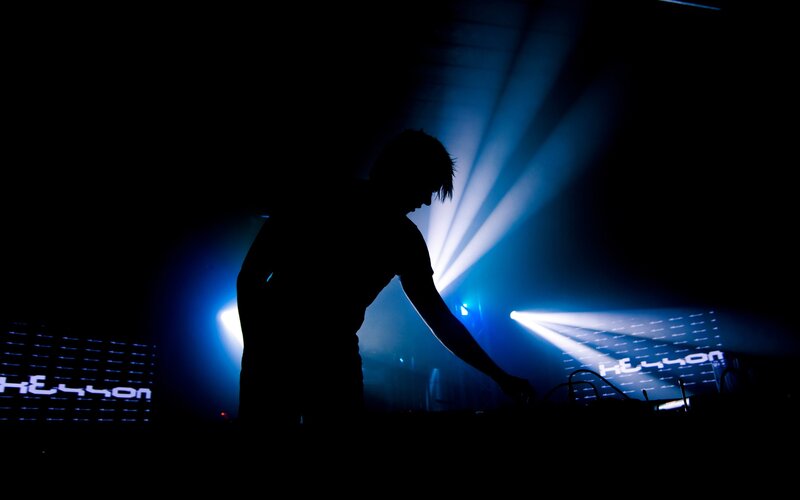 Silhouette of Dj Performing