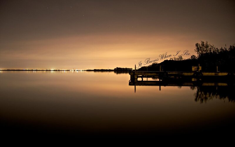 Silhouette of Dock at Night