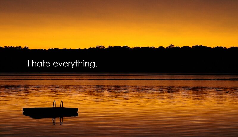 Silhouette of Dock on Lake — Orange, Dramatic