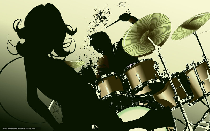 Silhouette of drummer and dancer