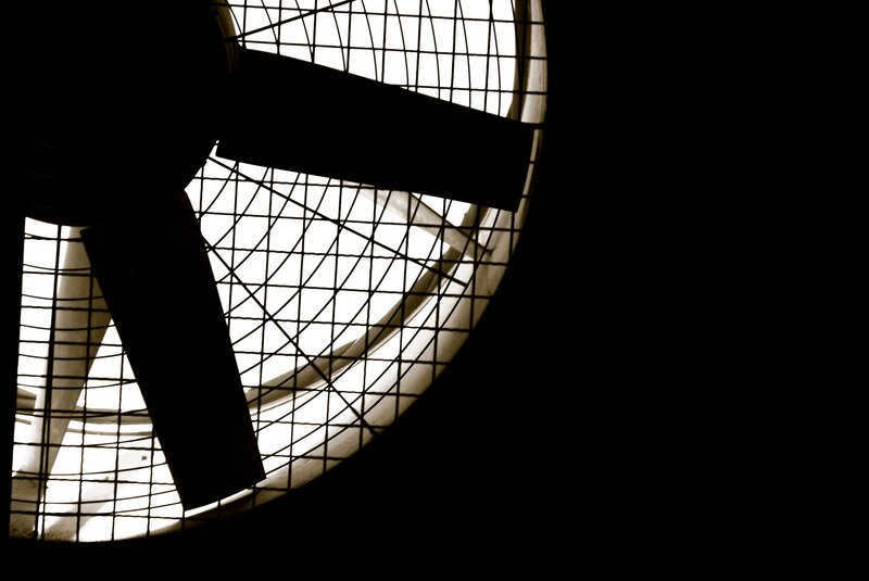 silhouette of fan blades
