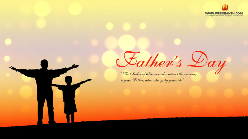 Silhouette of Father and Child — Orange, Serene