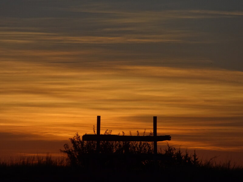 Silhouette of Fence Post