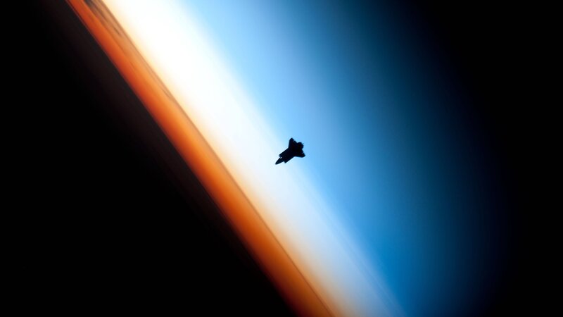 Silhouette of Fighter Jet — Blue, Dramatic, Sunset, Photograph, Atmosphere, Space