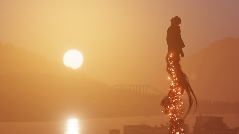 silhouette of figure at sunset